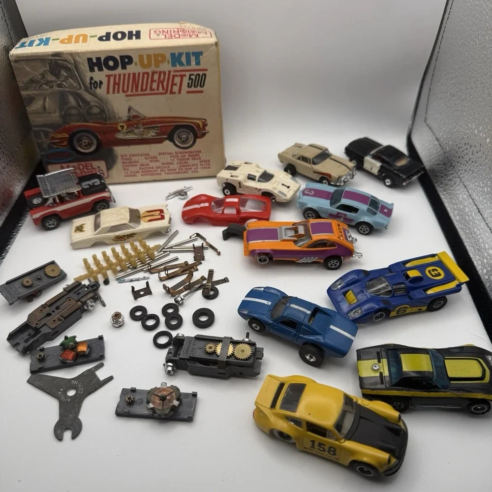 10pc+  Lot Vintage Aurora Slot Cars T-Jet Thunderjet 500 Corvette Porsche Bronco
